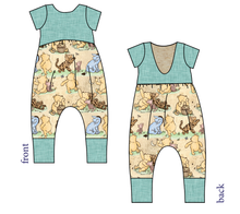 Load image into Gallery viewer, Classic Pooh Low Back Romper and Bubble Romper