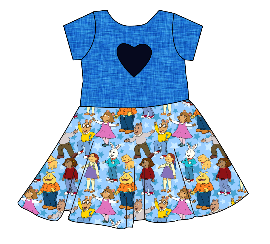 Wonderful Kind of Day Molly Heart Back Twirly Dress