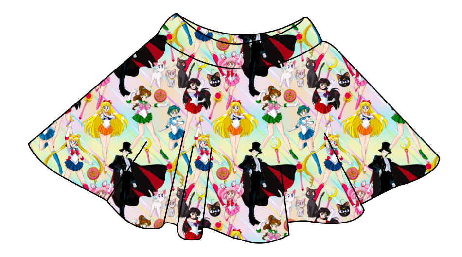 Sailor Scouts Ladies' Circle Skirt