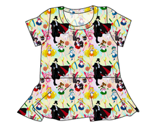 Load image into Gallery viewer, Sailor Scouts Ladies&#39; Peplum Top