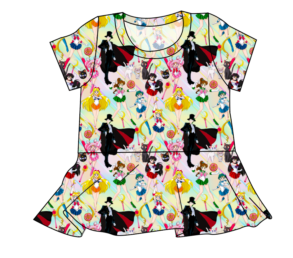 Sailor Scouts Ladies' Peplum Top