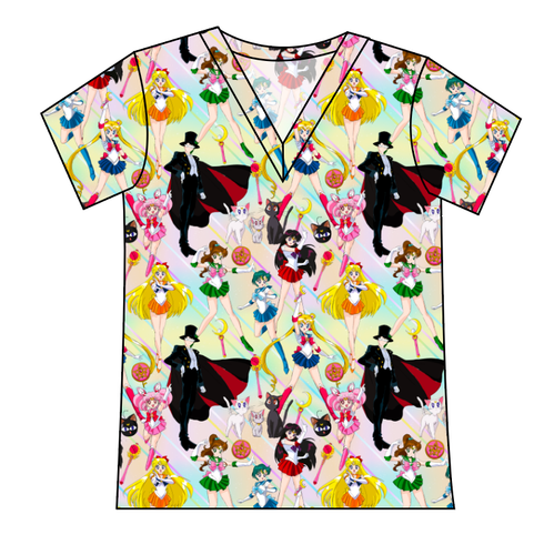 Sailor Scouts Ladies' Slouchy V-Neck Tee