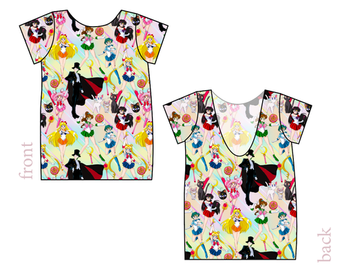 Sailor Scouts Low Back Ballerina Tee