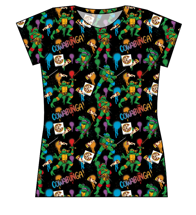 Cowabunga! Ninja Turtles Ladies' Basic Tee