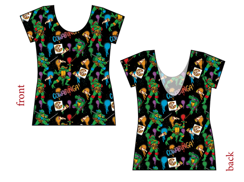Cowabunga! Ninja Turtles Ladies' Low Back Ballerina Tee