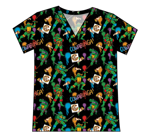Cowabunga! Ninja Turtles Ladies' Slouchy V-Neck Tee