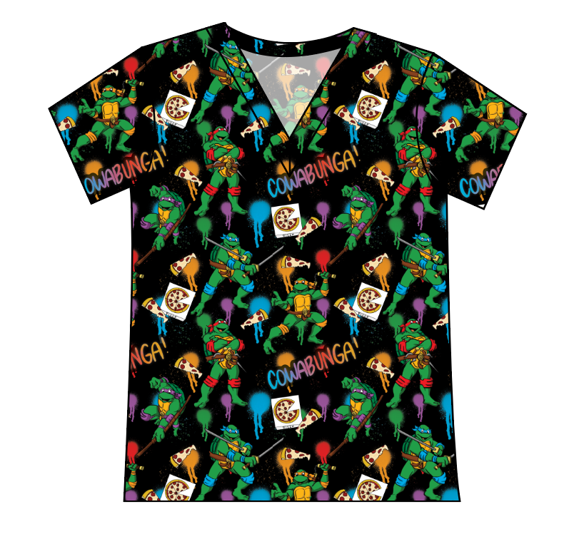Cowabunga! Ninja Turtles Ladies' Slouchy V-Neck Tee