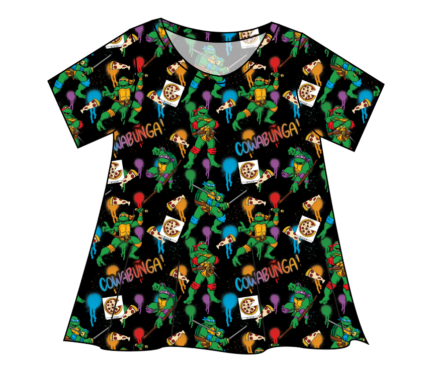 Cowabunga! Ninja Turtles Ladies' Swing Tee