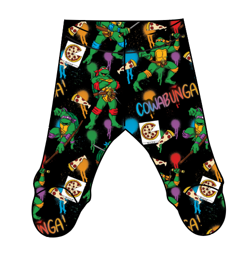 Cowabunga! Ninja Turtles Newborn Footed Pants