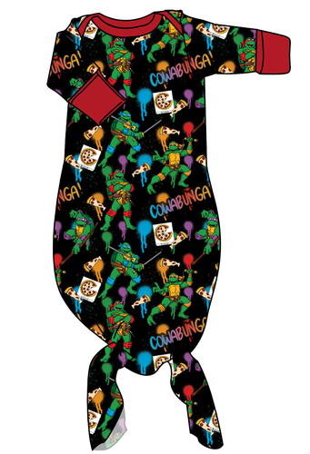 Cowabunga! Ninja Turtles Newborn Knotted Gown