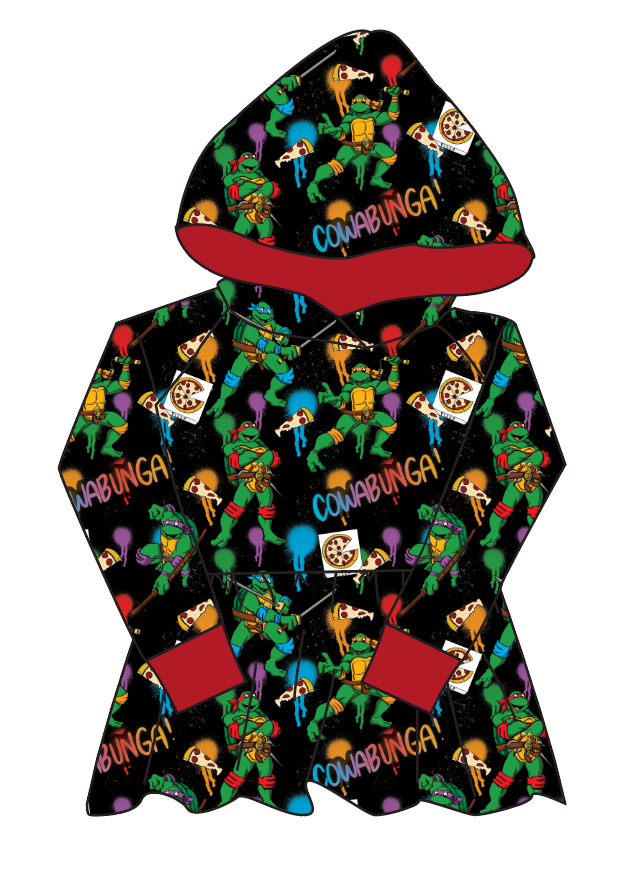 Cowabunga! Ninja Turtles Peplum Hoodie (or Crewneck)