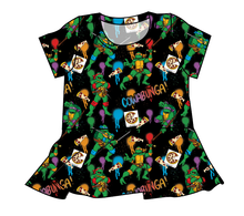 Load image into Gallery viewer, Cowabunga! Ninja Turtles Peplum Top