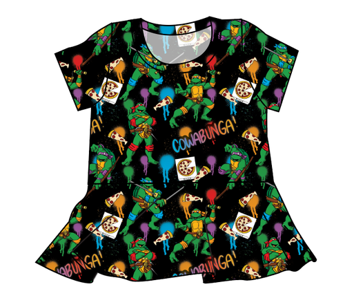 Cowabunga! Ninja Turtles Peplum Top