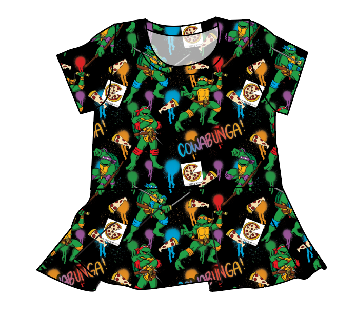 Cowabunga! Ninja Turtles Peplum Top