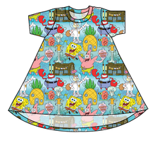 Load image into Gallery viewer, Bikini Bottom Basic T-Shirt Dress