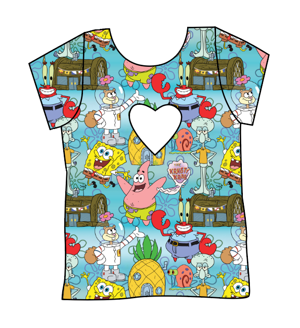 Bikini Bottom Cambria Heart Back Tee