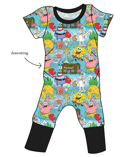 Bikini Bottom Grow With Me Pants And Shorts Romper