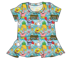 Load image into Gallery viewer, Bikini Bottom Ladies&#39; Peplum Top