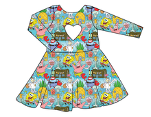 Load image into Gallery viewer, Bikini Bottom Molly Heart Back Twirly Dress
