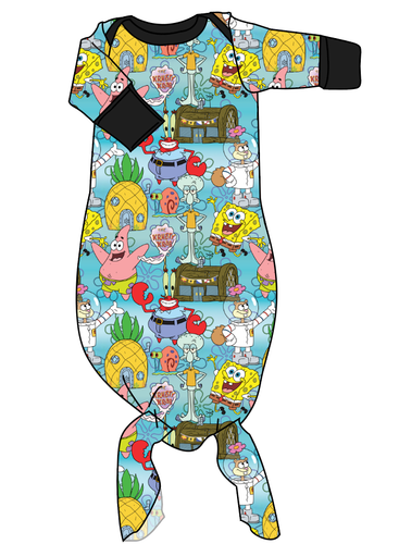 Bikini Bottom Newborn Knotted Gown