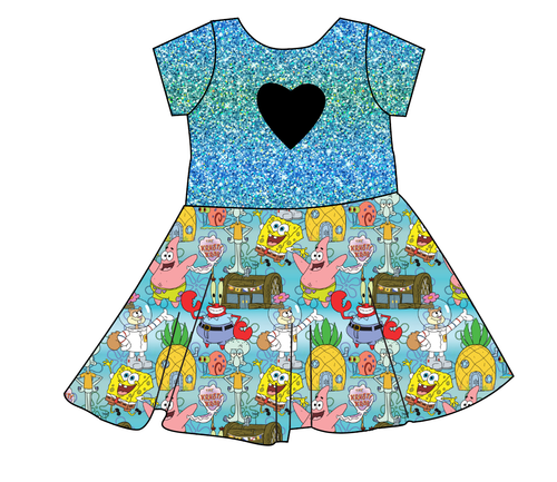 Bikini Bottom Molly Heart Back Twirly Dress