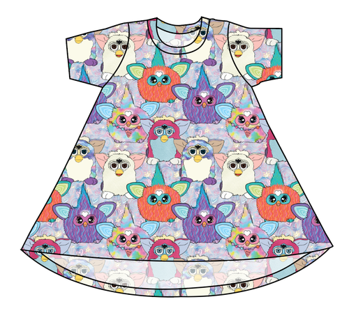 Furry Friends Basic T-Shirt Dress