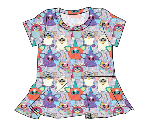 Furry Friends Ladies' Peplum Top