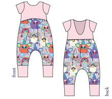 Load image into Gallery viewer, Furry Friends Low Back Romper and Bubble Romper