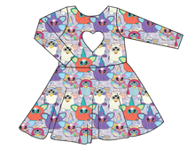 Load image into Gallery viewer, Furry Friends Molly Heart Back Twirly Dress