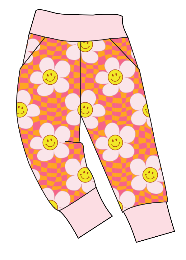 Smiley Flowers Basic Joggers And Jogger Shorts