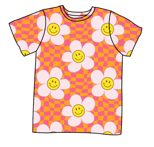 Smiley Flowers Basic Tee and Tank