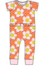 Load image into Gallery viewer, Smiley Flowers Bennett Pants and Shorts Length T-Shirt Romper