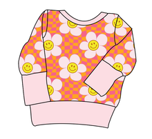 Load image into Gallery viewer, Smiley Flowers Grow With Me Hoodie (or Crewneck)
