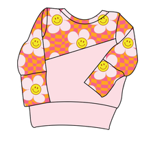 Load image into Gallery viewer, Smiley Flowers Grow With Me Hoodie (or Crewneck)