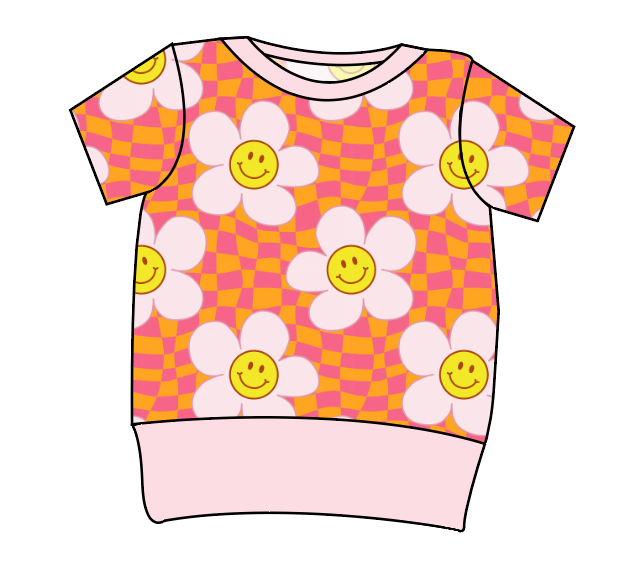 Smiley Flowers Grow With Me Tee