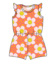 Load image into Gallery viewer, Smiley Flowers Ivy Summer Romper