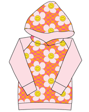 Load image into Gallery viewer, Smiley Flowers Ladies Hoodie