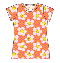 Load image into Gallery viewer, Smiley Flowers Ladies&#39; Basic Tee