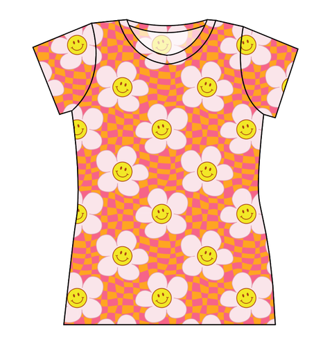 Smiley Flowers Ladies' Basic Tee