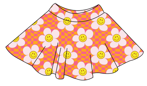 Smiley Flowers Ladies' Circle Skirt