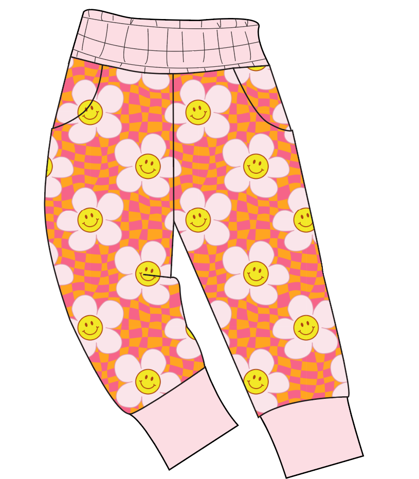 Smiley Flowers Ladies' Joggers and Jogger Shorts