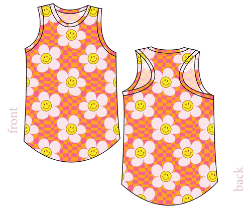Smiley Flowers Ladies' Summer Tank