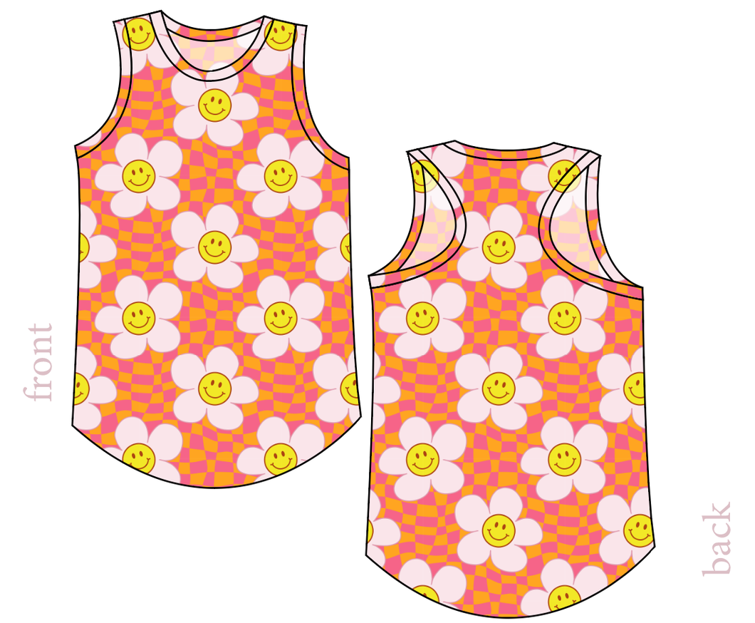 Smiley Flowers Ladies' Summer Tank