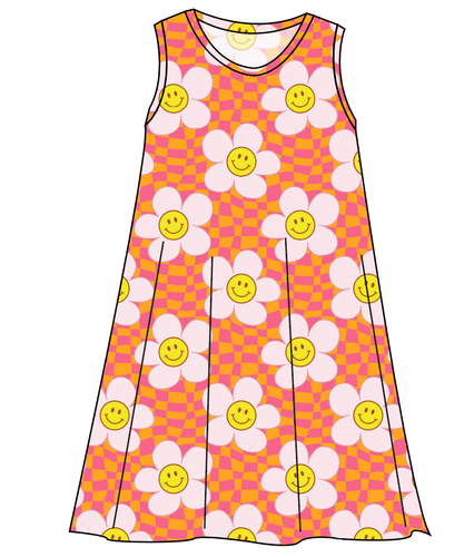 Smiley Flowers Ladies' Swing Dress