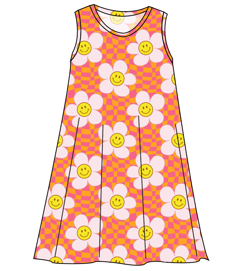 Smiley Flowers Ladies' Swing Dress