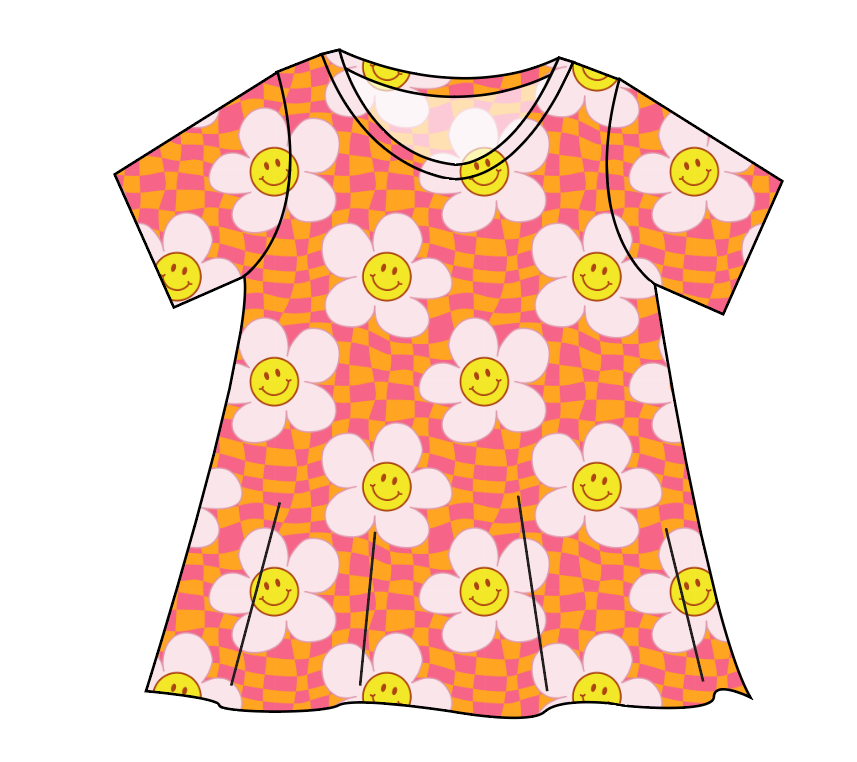 Smiley Flowers Ladies' Swing Tee