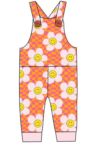Smiley Flowers Overalls and Shortalls