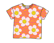 Load image into Gallery viewer, Smiley Flowers Oversized Tee