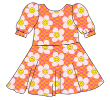 Load image into Gallery viewer, Smiley Flowers Prairie Dress