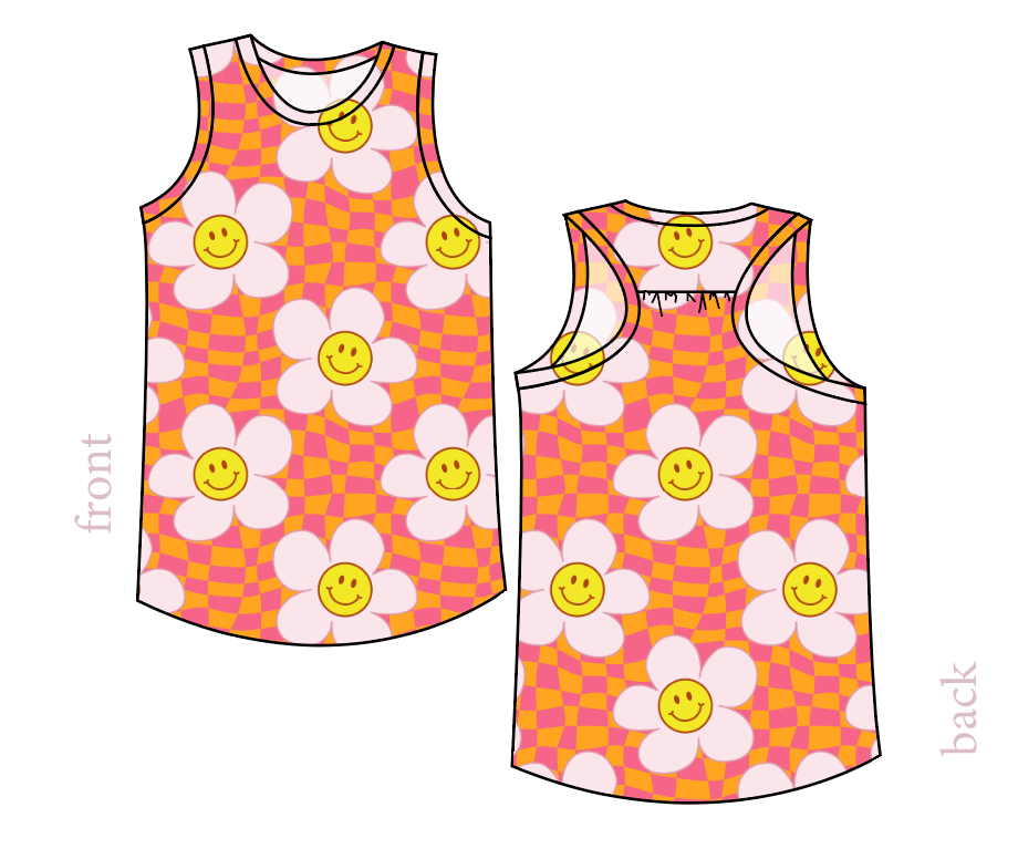 Smiley Flowers Summer Tank
